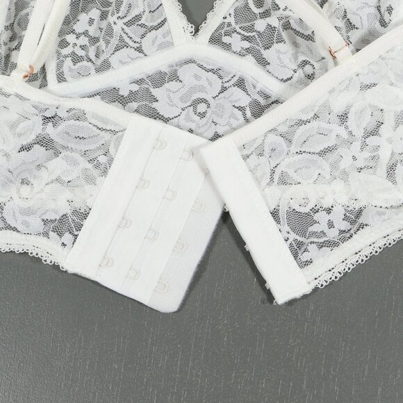 NWTINC Washed White Lace Bralette Size Large - Picture 6 of 8
